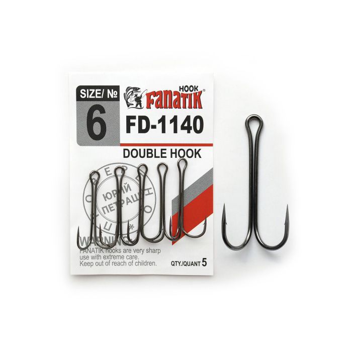 Двойни куки за джиг FD-1140 Double размер #6 Двойни куки за джиг FD-1140 Double размер #6