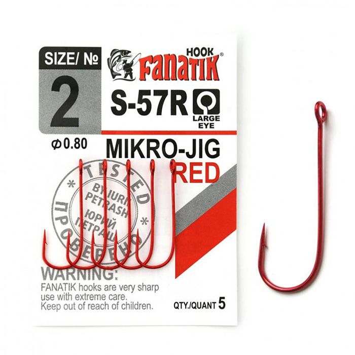 Fanatik S-57 Mikro Jig Red размер #2 - червени Fanatik S-57 Mikro Jig Red размер #2 - червени