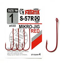 Куки за микроджиг Fanatik S-57 Mikro Jig Red - червени